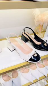 Giày marry nơ khóa HALEY STORE cao gót 6cm mũi tròn đính nơ có khóa gót vuông quai cài tiểu thư cô dâu đi tiệc đi chơi