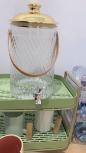 Tempat Air Minum Dispenser Air Akrilik Terasparan Dengan Hendel Mewah Tempat Minuman Kulkas Dispenser Air Dingin tempat Infused Water Jug Storage Water