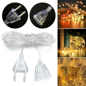 3M/5M Extender Wire EU Plug Curtain String Light Fairy Light Christmas Lights European Male To Female Extension Cable Connectable Plug