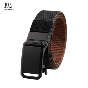 LouisWill Men Belt Outdoor Nylon Belt Adjustable Belt Rotating Buckle Nylon Waistband Double-Sided Two-Color Belt Youth Sports Canvas Pant Belt Simple Nice Waistband Nylon