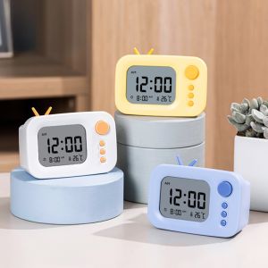 Deli Electronic Alarm Clock Simple Modern Childrens Clock with Temperature Display for Primary And Secondary School Students