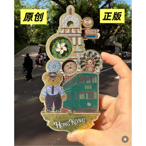 Hong Kong Cultural Creative Fridge Magnet Three-Link Tourist Souvenir Home Decorative Accessories Other Style from Mainland China