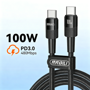 NNBILI 100W Type C to USB C Cable PD 3.0 Quick Charge 4.0 Fast Charging Type C to Type C for iPhone 17 16 Macbook Samsung Xiaomi