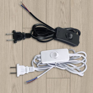 Dimmer Switch Power Cord with Push Button for Christmas Village Houses Salt Lamps 1.8M US/EU Plug Christmas Light Cord with