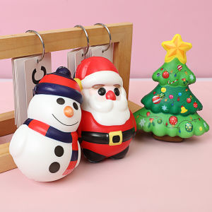 Christmas PU Squishy Anti Stress Reliever Toy Santa Claus Reindeer Slow Rebound Squeeze Toys Xmas Party Gifts Stocking Stuffer