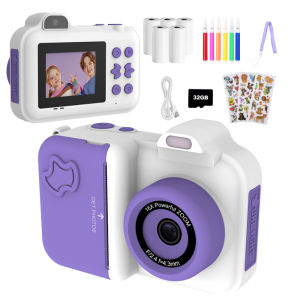 Kids Instant Print Video Camera Toys For Children Print Thermal Paper Digital Camera With Sticker Color Pen 32G TF Card
