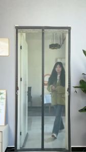 Suitable for all door frames Upgrade Door Curtain Magnetic Screen Door Full Frame Magnetic Mesh Net for Sliding Full Frame Hook&Loop Fit Door screen for mosquito