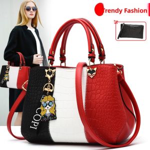 Elegant Large Fashionable Womens Handbag Mommy Shoulder Bag Crossbody Bag Autumn Winter Versatile Soft Crocodile Pattern Bag