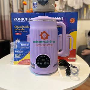 Máy làm sữa hạt korichi 6344- 12L xay các loại hạt siêu nhuyễn mịn chống trào 8 chế độ nấu dễ vệ sinh bảo hành 12 tháng