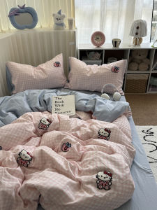 Cute Ice Cream Dog Towel Cotton Washed Bedding Set Four Pieces Dormitory Three Pieces Set Soft Cotton Towel Embroidery Bedding