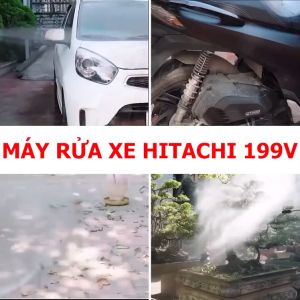 ( Hàng chính hãng bảo hành 12 tháng )Máy rửa xe Hitachi 199V lõi đồng siêu mạnh bền thao năm tháng - Máy Rửa Xe Pin Máy rửa xe mini gia đình máy rửa xe chạy pin 45000MAH.