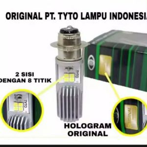 Produk ORIGINAL Bohlam lampu depan LED TYTO 2 SISI AC & DC 8W motor honda yamaha suzuki kawasaki