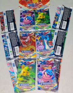 Sét 12 túi có 96 thẻ bài Pokemon- Crown Zenith óng ánh tiếng Anh rất đẹp