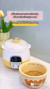 Nồi Nấu Cháo Chậm 0.8L BEAR Nồi Nấu Chậm Nồi Chưng Yến Cách Thuỷ Nồi Nấu Cho Bé SUBE001
