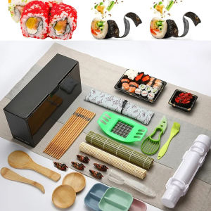 Bộ Dụng Cụ Làm Sushi Tự Làm Với Bộ Con Lăn Bazooka Khuôn Sushi Tre Thân Thiện Với Môi Trường Để Cuốn Rau Củ Và Thịt Kèm Thảm Cơm
