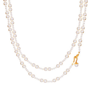 Exquisite Multi-Layer Long Pearl Necklace for Women Elegant High-End Feel Sweater Chain Stylish Stacking Design by Shijiawei