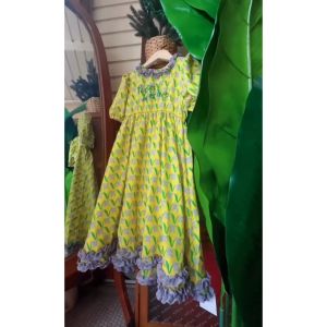 「สินค้าลิขสิทธิ์แท้」Iris kids IKD071-IKH071-IKS076 Violet Lily yellow dress-hair band ชุดเดรสเด็กผู้หญิง สไตล์เกาหลี ใส่เที่ยว ผ้านิ่มใส่สบาย