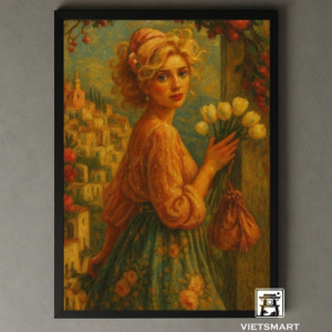 Tranh Nghệ thuật "Cô Gái Hy Lạp" VIETSMART ART - Acrylic 45 x 60cm