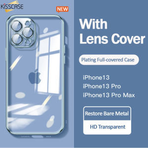 [With Lens Cover] KISSCASE For iPhone 14 Pro Max Case Plating Case For iPhone 13 Pro Max Full Lens Cover Shockproof Soft TPU Cellphone Case Cover For iPhone 13 12 Pro Max 11 Mini XR Xs Xr 7 8Plus