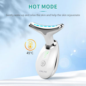 Face Neck Massager Anti Aging Beauty Massage Instrument 45℃ Heat and High Frequency Vibrate for Skin Tightening & Lifting Removing wrinkles rejuvenating the skin