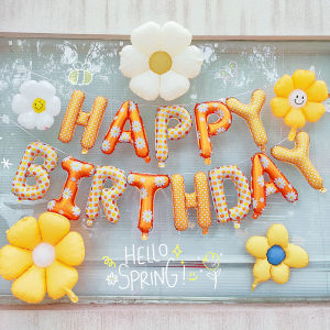 16-Inch Outdoor Birthday Party Decoration Daisy Flower Aluminum Foil Balloons Photo-taking Props Poetic Fresh Style