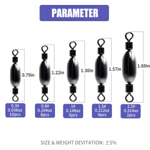 9KM DWLIFE | 9KM Fishing Sinkers Bullet Weights Drop Shot Bank Fishing Lead Weights with Quick Change Swivel Saltwater Freshwater for Bass