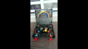 Complete Set Vacuum Chamber Kit with 4CFM 5Pa Vacuum Pump Manifold Gauge Complete set with 4 Hoses and Leak Detector