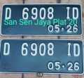 1set plat nomor motor. 