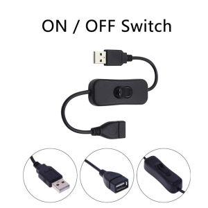 USB Cable with Switch ON/OFF Cable Extension Toggle for USB Lamp Fan Power Supply Line Durable Adapter USB Device Tool