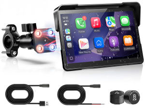 WEUASTE New 5-6-7 inch Dual-line CarPlay Package Compatible For All Motorcycles Features Pressure Monitoring System (TPMS)