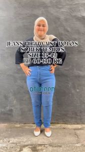 AFAREEN - Celana Jeans Sobek Panjang Wanita Highwaist Skinny Jeans Ukuran 35-43
