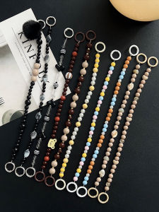 Portable Short Mobile Phone Lanyard Hand Chain Beads Handheld Bag Carrier Anti-Loss Anti-Fall Convenient Carry Acrylic Material