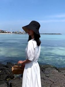 WDS Topi Wanita Pelindung UV Topi Pantai Bunga Daisy Bisa Digunakan Dua Warna Depan Belakang Topi Visor Cadar Bucket Topi Murah Import T2 F11