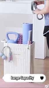 ☑️🚚【SG Ready Stock】Yoga Laundry Basket Storage Multifunctional Foldable Waterproof Clothes Yoga Side Storage Basket With Pulley 收纳盒