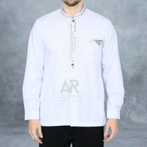 BAJU KOKO PRIA PUTIH LENGAN PANJANG TERBARU M L XL XXL