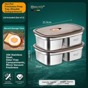 HUYO | 304 Stainless Steel Camping Food Preparation Box