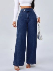 Light Blue Y2K Stretch Denim Jeans for Women Low Rise Straight Fit Casual Modern Urban Outfit Fashion