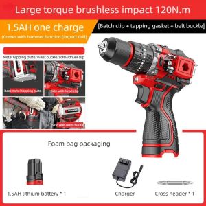 deli | Brushless Electric Drill Tapping Cordless Impact Drill Metal Ratchet Chuck Electric Hand Drill Household Electric Screwdriver