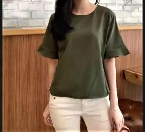 Baju Atasan Blouse Casual Polos Lengan Pendek Wanita Atasan Wanita Simpel Dan Elegan