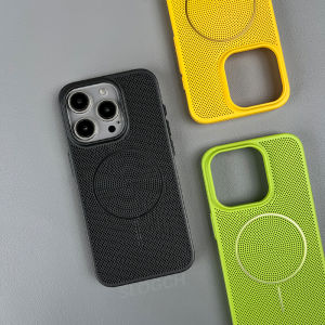 Ultra Slim Cooling Magnetic Phone Case For iPhone 17 Air 16 15 14 13 12 Pro Max For MagSafe Thin 360 ° Heat Dissipation Hole Cover For iPhone 16 17 Pro Max Non-slip Lightweight PC Protection Casing