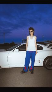 DENIMITUP H zigzag sweat pants - Sonic Blue - Celana panjang pria