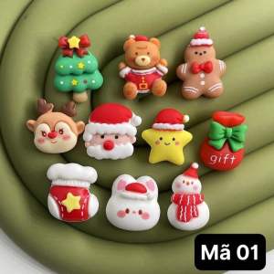 Set 100 CharrmSticker Noel 2023 nhiều mẫu đẹp dùng làm jibbitz trang trí slime...