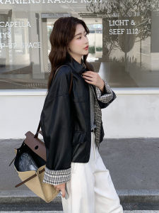 Black Fashionable Retro Leather Jacket Womens Outerwear Autumn 2025 Street Style PU Leather Coat Large Female Personality