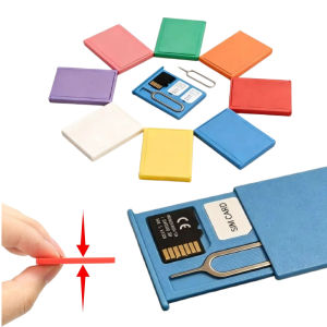 5Pcs Ultra-Slim Mini Portable SIM Card Storage Case Shockproof Holder For SIM Cards Micro SD Card & Eject Pin Card Storage Box