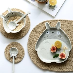 Japanese Style Hand-Painted Ceramic Dinnerware Set Adult Irregular Shape Pure Color Glazed under Color 8-Inch Flat Plate
