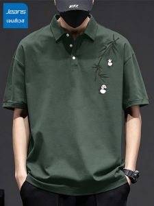 Jeanswest | Summer Casual National Style Polo Shirt Short Sleeve Turn-down Collar Loose