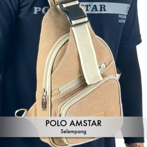 POLO AMSTAR Tas Pria Kanvas Sling Bag Tas Selempang Bahu