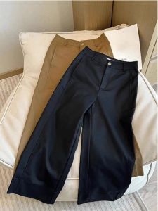 Fashionable High Waist Loose Straight Leg Pants Womens Autumn New plus Size Casual Trousers Draping Nine-Piece Pants