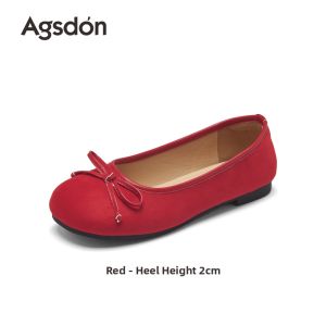 Agsdon | Red Female Ballet Flats