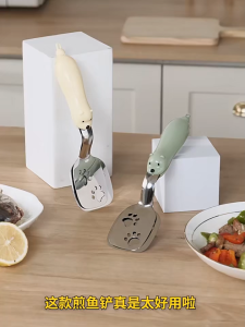2-in-1 Cooking Spatula Tongs Cute Bear Double Spatula Flipper Multipurpose Stainless Steel Tongs